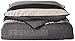 Chezmoi Collection 6-Pieces 3-Tone Embroidery Comforter Set/Bed-in-a-Bag, Twin, Black/Gray