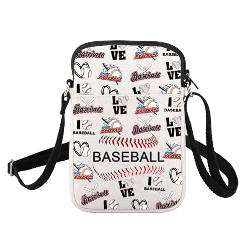 FUSTMW Baseball Crossbody Bags for Women Gifts For Baseball Lovers Small Crossbody Cell Phone Purse Shoulder Wallet Bag