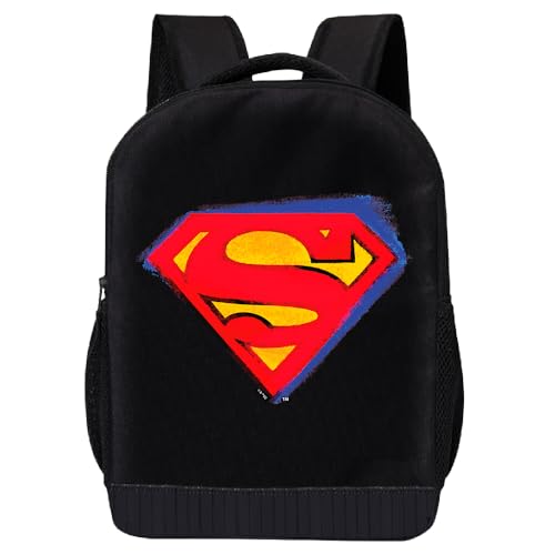 Fast Forward Mochila Superman para crianças | Mochila de super-herói com logotipo do Super-Homem | DC Comics Bolsa de viagem infantil, mochila leve para laptop para escola | Idades a partir de 3 anos