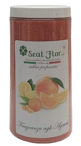 Seat Flor srl® Arena de colores, arena perfumada, arena perfumada para ceniceros y decoración, bote de 750 g (cítricos)