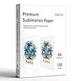 kamo Sublimationspapier für Wärmeübertragung, A4, 210 x 297mm, 100 Blatt, 120 gsm, kompatibel mit allen Tintenstrahldruckern