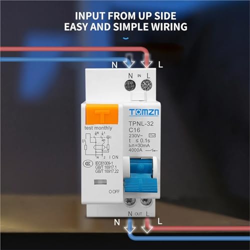 Disyuntor residual 1P+N que previene cortocircuitos eléctricos 4