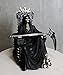 Ebros Gift Santa Muerte Black Holy Death Grim Reaper Sitting On Skeleton Skull Throne with Scythe Figurine 10.5