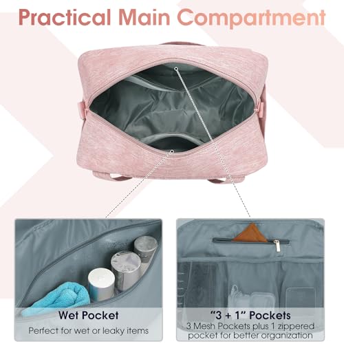 Narwey Carry on Bag Travel Duffel Bag with Wet Pocket + Toiletry Organizer Traveling Dopp Kit Shaving Bag4