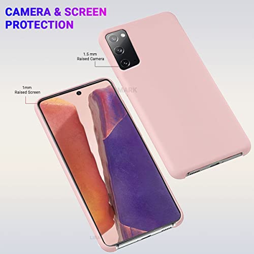 Image of LIRAMARK Liquid Silicone Soft Back Cover Case for Samsung Galaxy Note 20 (Pink)
