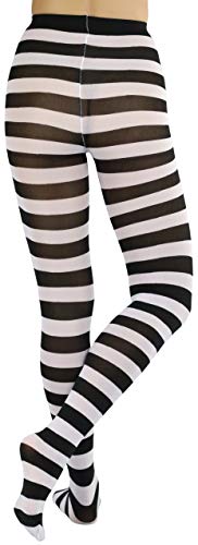 ToBeInStyle Women's Wide Horizontal Striped Opaque Tights2