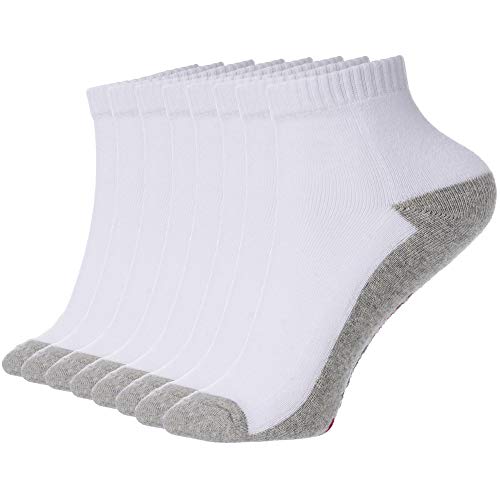 Alpine Swiss 8 Mens Ankle Socks Athletic Cotton Sock Size 6-12 Moisture Wick Cushion Quarter Length Sock Reinforced Heel Toe