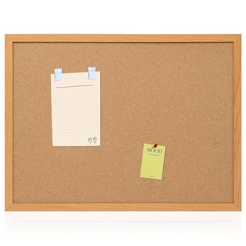 Board2by Cork Board Bulletin Board 18 x 24, Wood Framed Corkboard for Wall