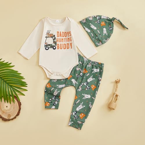 Image of Amnnchya Newborn Baby Boy Clothes Fishing Short Sleeve Romper Shirt Tops Pants Summer Spring Outfits Cute Hat Set