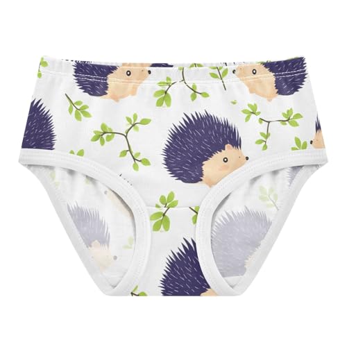 Cute Hedgehogs Leaves Little Girl Panties Toddler Underwear Floral Cotton Bright Undies Kids Briefs 2t