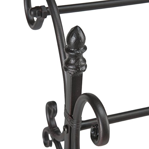SEI Furniture Scroll 3 Blanket Rack - Store Quilts, Comforters, Towels - Elegant Iron Metal Frame
