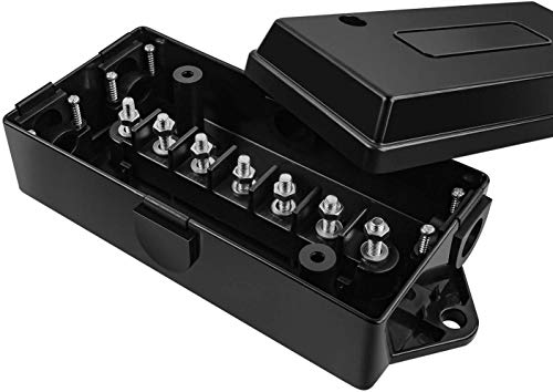 Nilight 50048R New 7 Way Electrical Gang Trailer Wire Connector Junction Weatherproof
