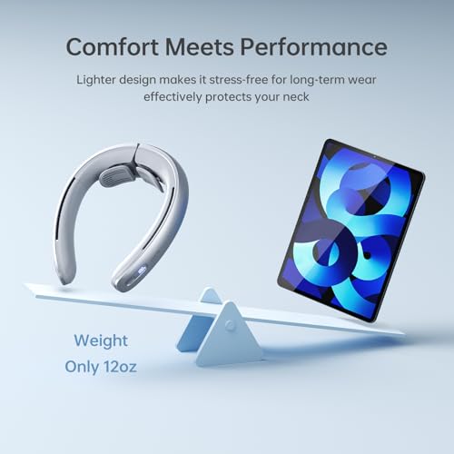 Image of JISULIFE Neck Fan Pro Series - Upgraded 100-Speed Cooling, Personal Wearable Fan with Neck Brace, Digital Display, 5000mAh Battery, Max 15H Runtime, Portable & Travel-Ready, Gifts for Women Men(Grey)