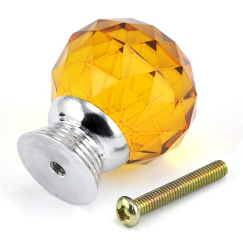 30mm 10 SZTUK Zielona gałka ze szkła kryształowego Dekoracyjna gałka szuflady do mebli Szafka Szuflada Szafa Komoda Szafka Drzwi do szafy Kuchnia Dziecko Dziecięce Meble dziecięce Wystrój (żółty)