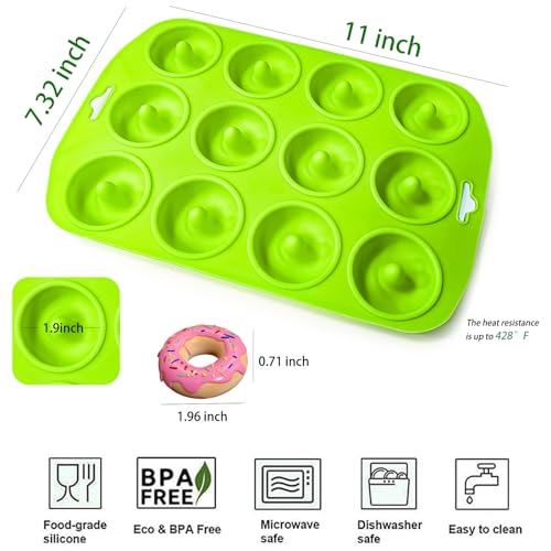 Cupidove Silicone Donut Pan, Bite Size Silicone Donut Pans for baking, Mini Donut Pan, Mini Baking Pan for baking delicious donuts, Non-stick Bottom, Easy to Clean