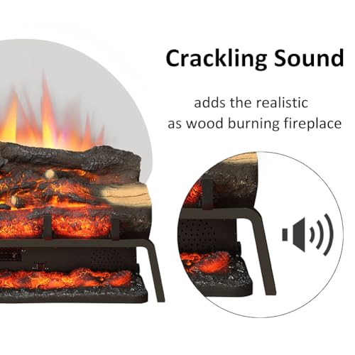LegendFlame 23" W Free Standing Electric Fireplace Log Set (EF290), Fireplace Insert, Heater 750W/1500W, Crackling Sound, Remote Control