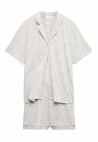 Pyjama court col revers à motifs femme doux coupe standard confortable