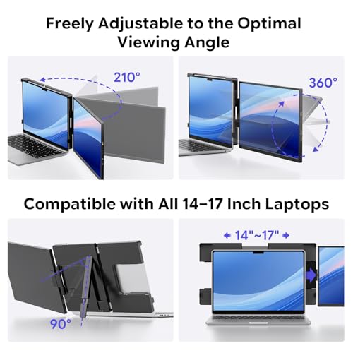 Image of 15.6 inch Laptop Screen Extender,FHD 1080P IPS Portable Monitor for 13 inch-17 inch Laptops, Dual Travel Screen Monitor Plug & Play, Laptop Screen Monitor Extender Compatible with Windows /Mac /Android & Chrome OS