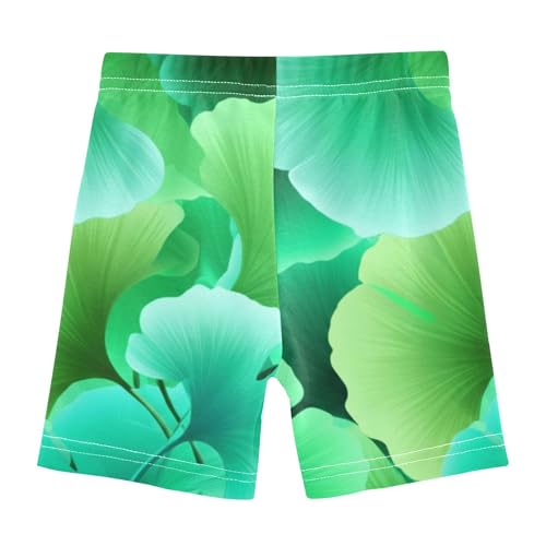 Joisal Cotton Under Shorts for Dresses Ginkgo Leaves Green Teal Toddler Girl Biker Shorts 4t Dance Clothes2