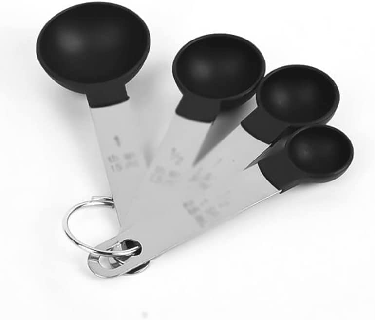 ACiyD 8 unids/Set de Cuchara medidora de Acero Inoxidable, Taza medidora con Mango de Silicona, Juego de Cuchara medidora, Herramienta para Hornear Cuchara
