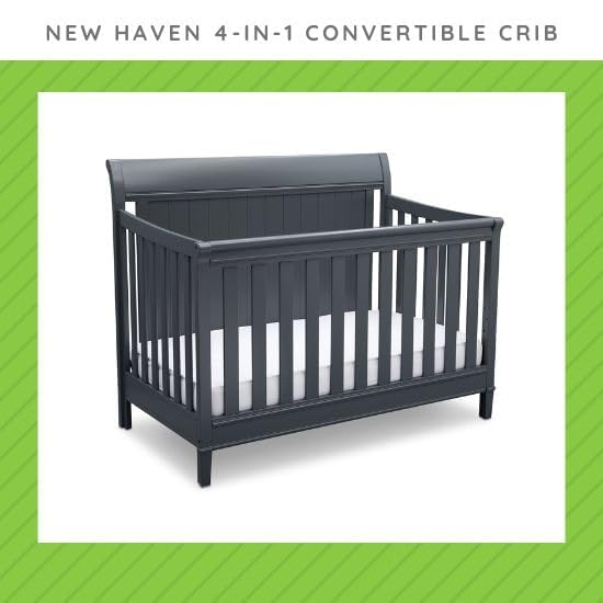 Image of Toddler Bed Safety Guard Rail Compatible with Delta Children Convertible Cribs - Wood Rail for Convertible Crib to Toddler Bed Conversion - Safety Guard Rail for Children (Charcoal Grey - 029, #0080)