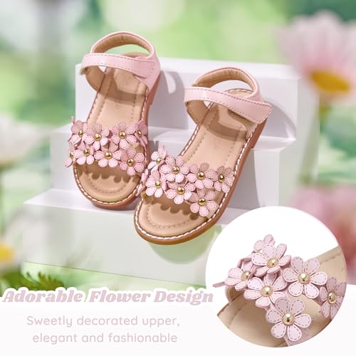 Image of Flaryzone Girls Sandals Open Toe Summer Flats Dress Sandals Shoes Toddler /Little Kid