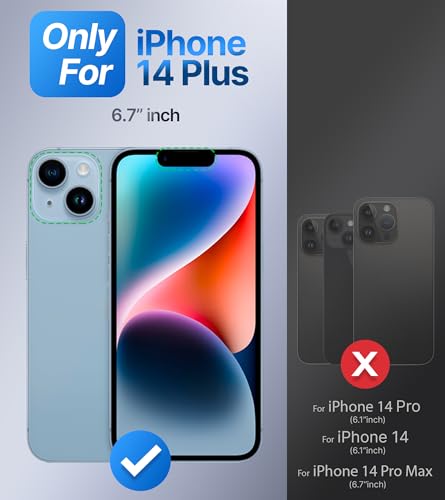 Image of SHIELDS UP for iPhone 14 Plus Back Cover Case with Stand, Phone Case Clear with Double Ring Holder [Adjustable & Foldable] Shockproof Protective Cover for iPhone 14 Plus - Clear