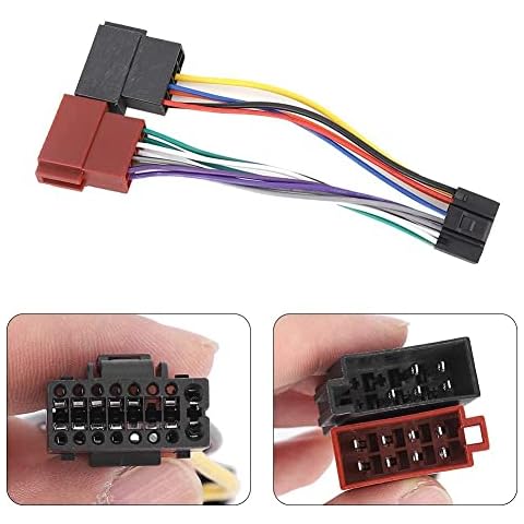 Car ISO Radio Adapter, 16 Pin ISO Wiring Harness Connector Adaptor Car Stereo Receiver Wire Harness Connector Kit Fits for Many Models Cover