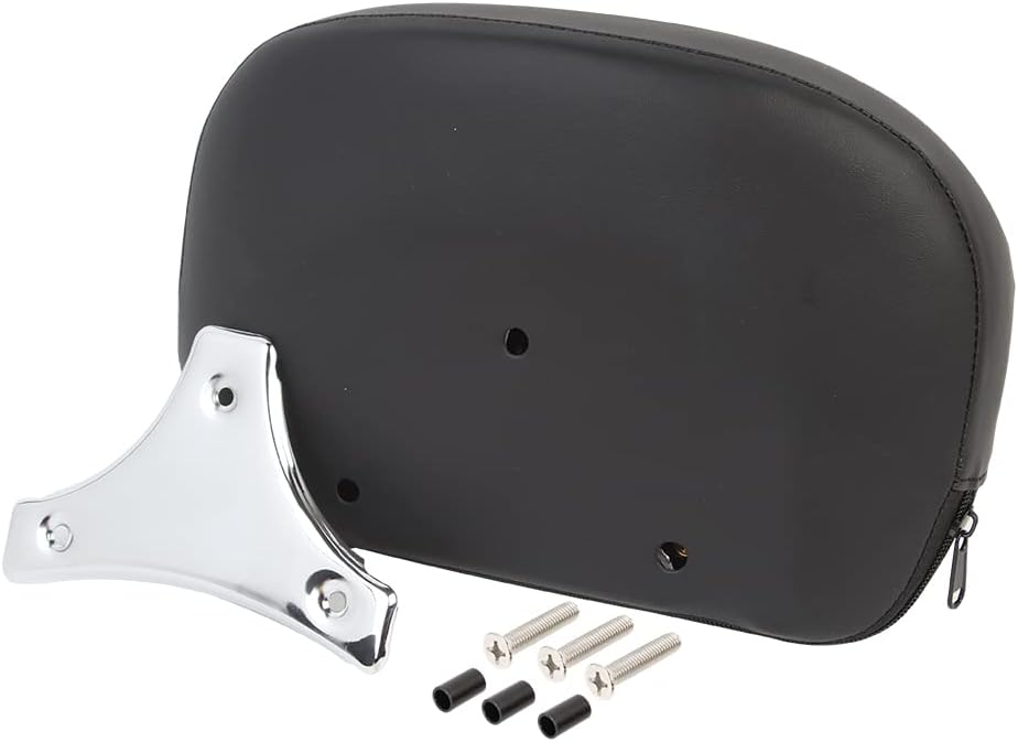 Passenger Backrest Pad,Sissy Bar Pad for Harley Touring Electra Glide Road Glide Road King Street Glide Softail Heritage Classic, Double Red Stitching