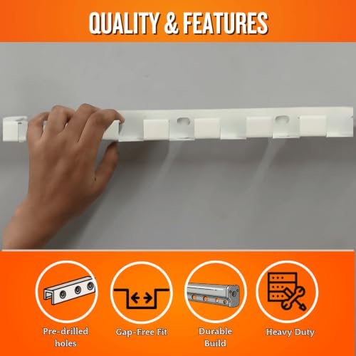 Image of Qlarity Covers PVC Curtain Mount Hanger for Curtain Strips | Wide Hanger | Durable Brackets Suitable for Cold Storage /Office /Balcony (Mount Hanger Only, 20 Inch Hanger)