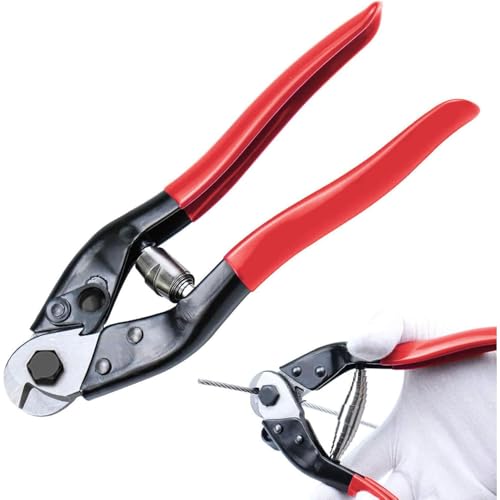 190MM Cortador de Cable, Tijeras para Cable de Acero, Cortacables Bicicleta, Con Mango Antideslizante, Para cuerda, Bicicleta, Palanca de freno, Cable de reparación, Cortador de alambre con mangos