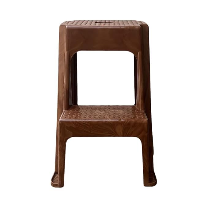 Image of Cello 2-Step HeavyDuty Plastic Multi Purpose Plastic Step Stool for Home, Office and Kitchen Use| Color: Sandalwood; Pack of 4