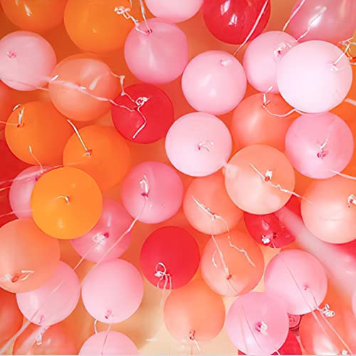 Image of PartyWoo Red Gold and Nude Balloons 66pcs 12 10 Inch Pearl Coral Red Nude Apricot Gold Confetti Balloons for Graduation Baby Shower Birthday New Year's Eve Anniversary Bachelorette Party Decorations