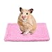 HEEPDD Petit Cochon d'Inde Hamster Lit Maison Rectangulaire Peluche Chaud Tapis Sommeil Pad Coussin Animaux de Compagnie pour Souris Rats Chinchillas Lapin Hérisson Écureuil Cochon Néerlandais (Rose)