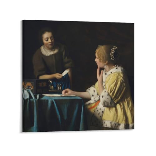 Toile Johannes Vermeer pour sublimer un mur de salon vide