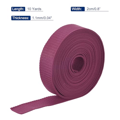 Image of MECCANIXITY Lightweight Polypropylene Webbing Strap 0.8 inch 10 Yard Backpack Strapping Band Dark Red for Outdoor Luggage Cargo Straps