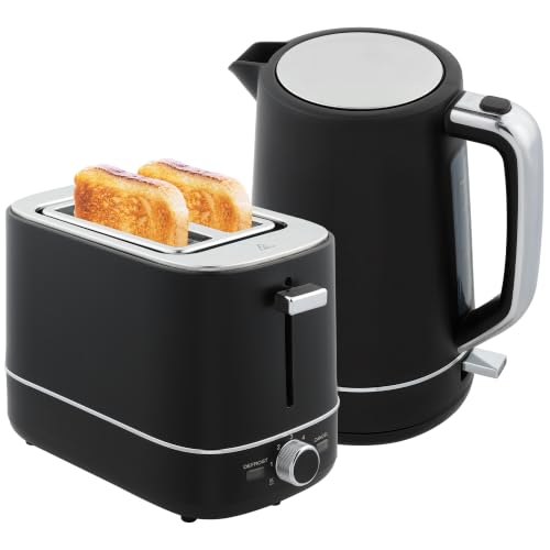 HOMCOM Juego de hervidor y tostadora 2200W 1,7L, Negro
