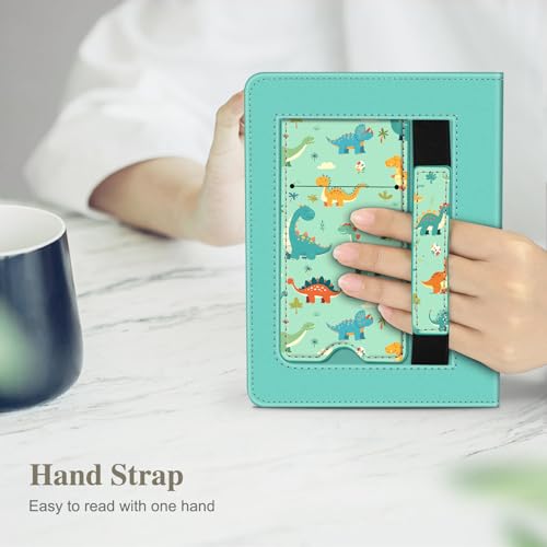 Image of Fintie Case for 7 inch /6.8 inch Kindle Paperwhite(12th /11th Generation-2024 /2021) and Kindle Colorsoft Signature Edition -Slim Foldable Stand Cover Auto Wake /Sleep for Paperwhite 2024, Dinosaur