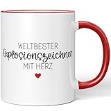 JUNIWORDS Tasse mit Motiv / Spruch: Weltbester Explosionszeichner