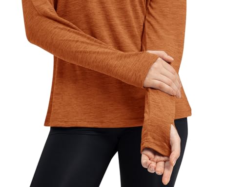 Tbmpoy Womens Upf 50+ Sun Protection Hoodie Shirt Long Sleeve Fishing Hiking Outdoor Uv Shirt Lightweight Orange S thumb #2