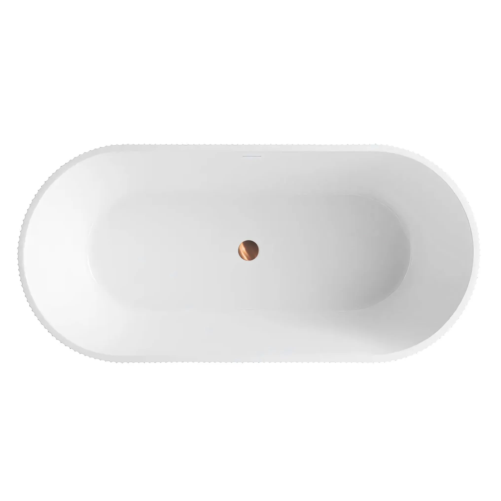 Rea - Bañera independiente de acrílico Ofelia 170 con tapón blanco - 170 x 74 x 59,5 cm