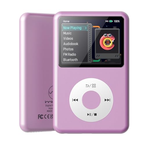 Y1 Mp3 Player with Bluetooth 128G Innioasis Version Upgrade Portable Mini HiFi Sound Bluetooth Walkman Digital Music Player 2.4" Screen (Purple)