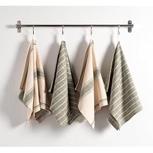 KAF Home Natural Rustic Farmhouse Slubbed Kitchen Towel | 100% Cotton Dish Towel, 18 x 28 Inches | Soft and Absorbent (Olive, Set of 4) KAF Home Natural Rustic Farmhouse Slubbed Kitchen Towel 100 Cotton Dish Towel 18 x 28 Inches Soft and Absorbent Olive Set of 4