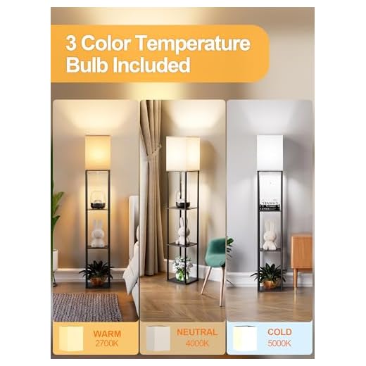 3-Tier Floor Lamp with Adjustable Color Temperature