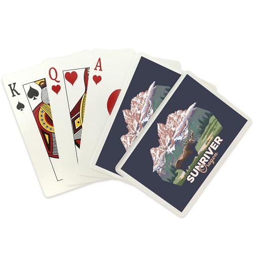 Lantern Press Naipes de Poker Sunriver Oregon 52 Cartas miniatura 2