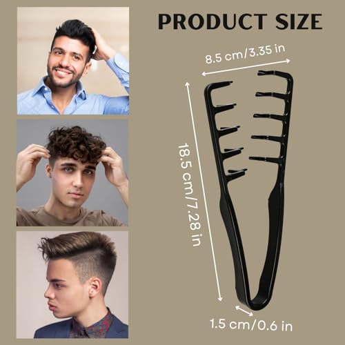 Peine para hombre de dientes anchos negro miniatura 2