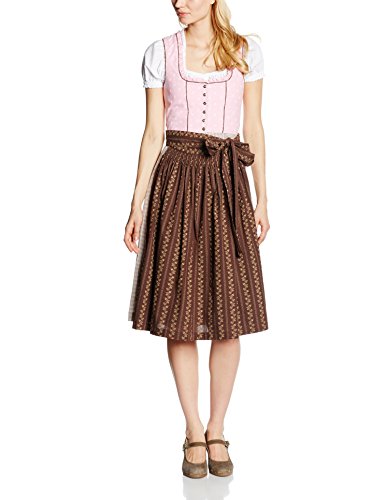 Fuchs Trachtenmoden 5763, Vestido para Mujer, Multicolor (Braun/Rosa), 36