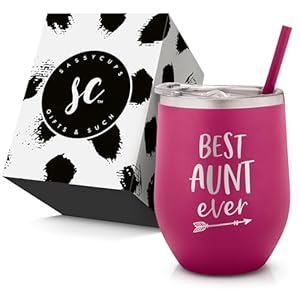 Bestaunteverstainlesssteelpersonalizedwinetumblerinsulatedcupwithcutedesignslidecloselidwithstrawforpregnancyannouncementsvalentinesdaybestauntevergifts Urban Country Home Decor Best aunt ever stainless steel personalized wine tumbler insulated cup with cute design slide close lid with straw for pregnancy announcements valentines day best aunt ever gifts urban country home decor