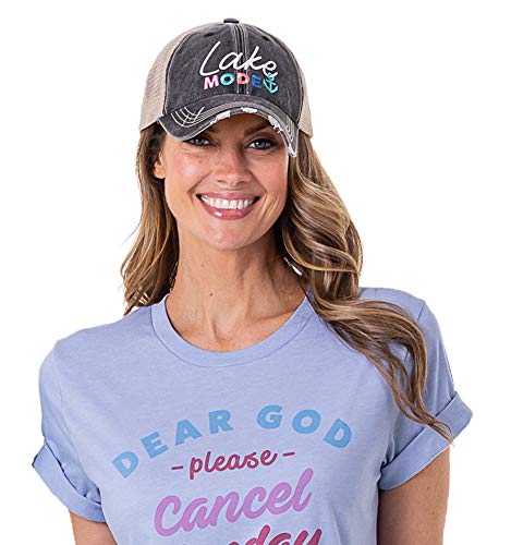 Katydid Lake Mode Baseball Hat - Trucker Hat For Women - Stylish Cute Sun Hat (Black) #TOP2