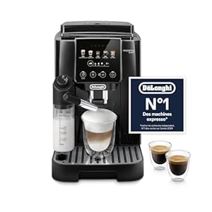 De’Longhi Magnifica Start - Perfetto Machine à Café Automatique avec LatteCrema Mousseur à Lait Automatique, 4 Boissons Enregistrées, Commandes Soft Touch, Noir (ECAM220.91.B)